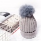 女士韩版兔绒针织狐狸毛球毛线帽 保暖帽 冬季潮女街头套头帽子