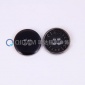 厂家树脂钮扣批发-黑色激光刻字圆形有眼凸花钮扣